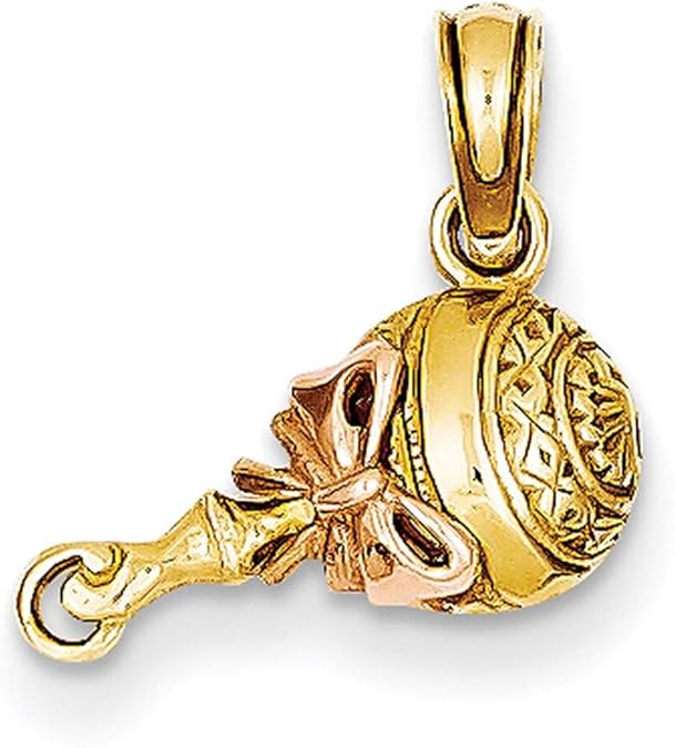 Amazon Lex Lu 14k Two tone Gold Baby Rattle Pendant Jewelry Amazon Lex Lu 14k Two tone Gold Baby Rattle Pendant Jewelry