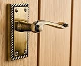 Designer Levers Georgian Roped Design Lever Door Handles Antique Brass 1 Pair view 3