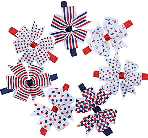 Masue Pets 10pcs/Pack 4th of July Collection Dog Bow Ties Pinwheel American Flag Small Cat Dog Ties Puppy Dog Neckties Bow Ties Cat Dog Ties Dog Collar Dog Accessories