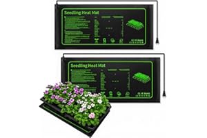 RooTrimmer 2 Pack Graphene Plant Heating Mat for 1020 Seedling Trays, 20W Waterproof Heating Pads for Seeds Germination and Microgreen Trays Thick and Reusable Gardening Gifts