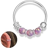 Miya Jewelry 925 Sterling Silver Helix Hoop Piercing Jewelry - Cartilage Opal Hoop Earring for Women - Small 10MM Thin 22 Gauge
