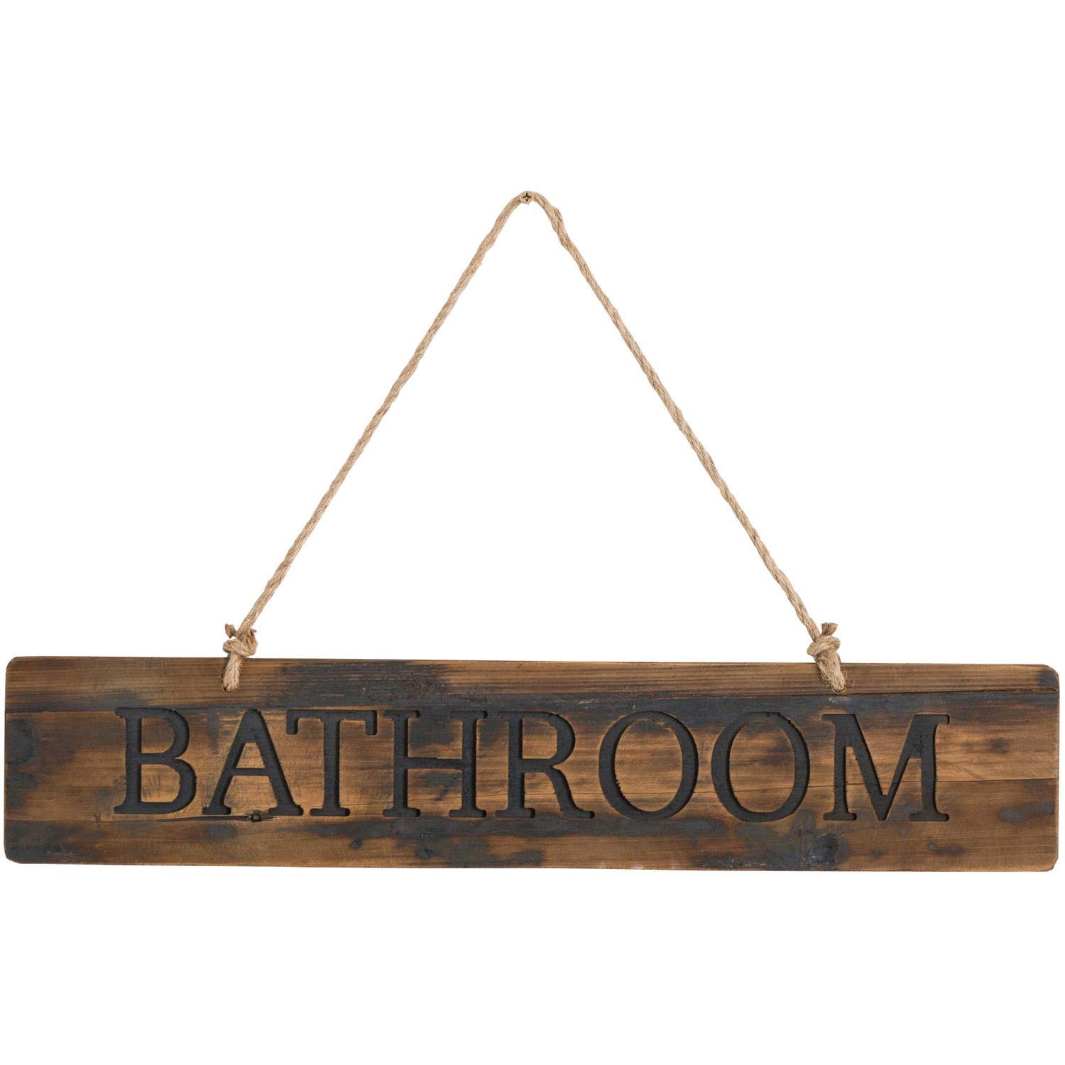 Hill 1975 Bathroom Rustic Wooden Message Plaque, WOOD, Mixed, 1.7 x 65.5 x 13cm
