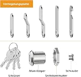 VOCIBO 4 Keys Letterbox Lock Plate 16mm 18mm Drawer Cabinet Lever Lock view 3