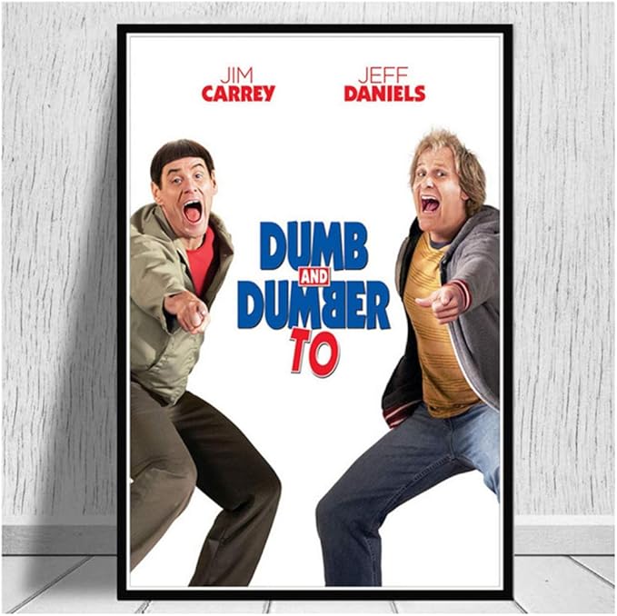 KONGQTE Dumb and Dumber Bathroom Jim Carrey Movie Funny Wall Art Poster