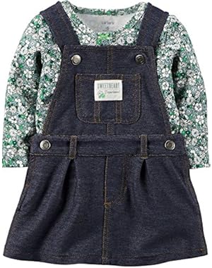 Carters Baby Girls Floral Jumper Set 24 Month Denim blue/green