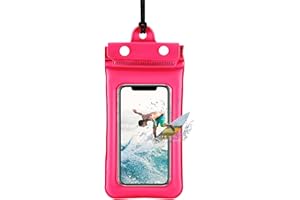 WOLTICS Universal Waterproof Phone Pouch Floating Waterproof Cellphone Dry Bag Floatable Phone Dry Bag Up to 7" with Lanyard for iPhone 15 14 13 12 11 /Samsung/Samsung Galaxy/Pixel/OnePlus/Sony Xperia(Pink)