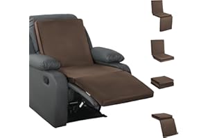 HOMBYS 3-in-1 Recliner Seat Cushion with Lumbar Support Pillow & Footrest, Multi-Functional Adjustable Height 2" to 6" for You to Choose, Non-Slip Foam Chair Cushion for Elderly, Brown