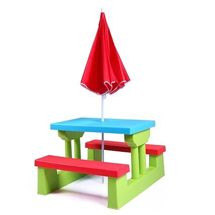 Amazon.com: JAXPETY - Mesa de picnic para niños con paraguas ...