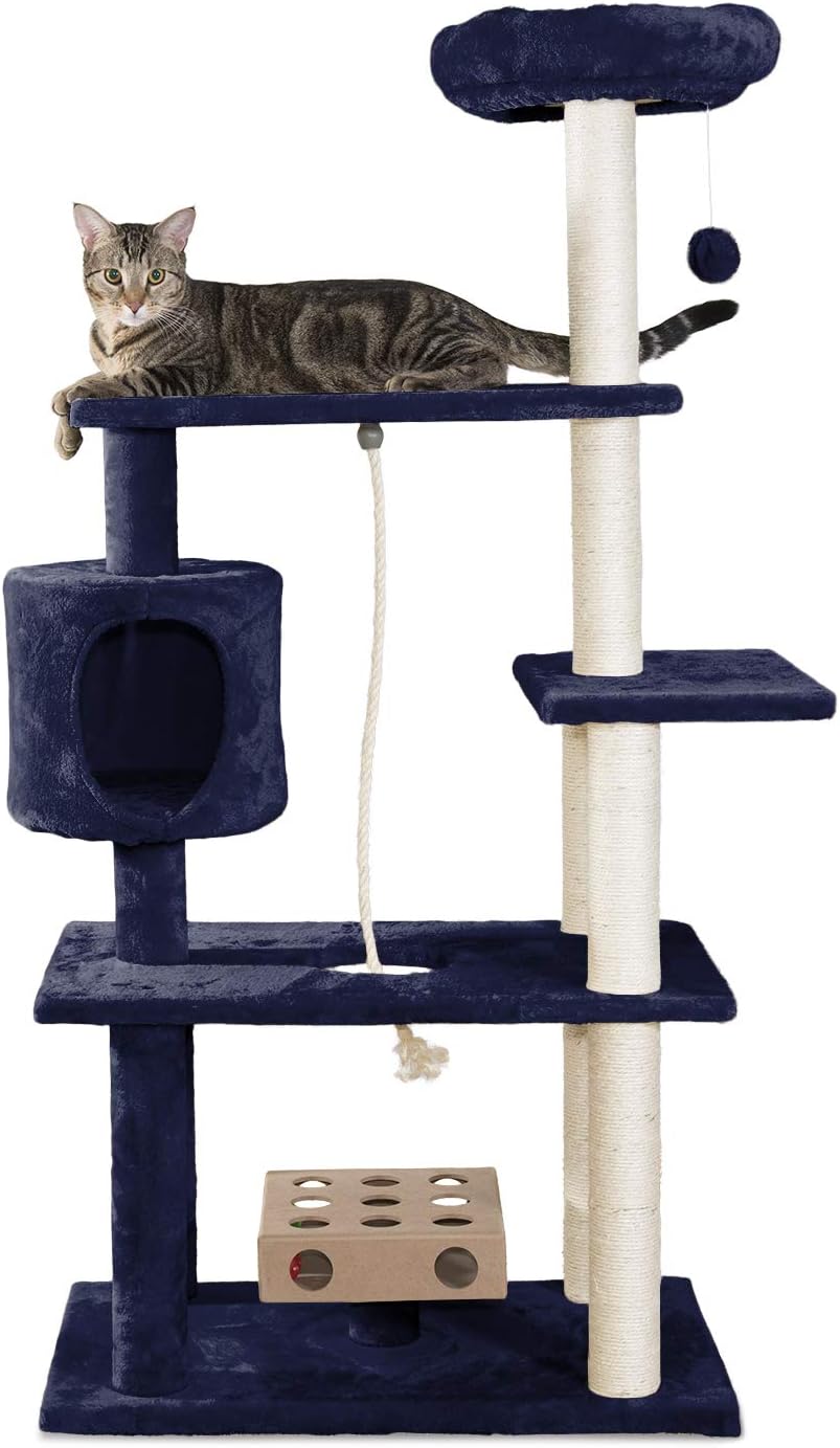 Furhaven Pet Cat Tree - Tiger Tough Cat Tree House Perch Entertainment Playground Furniture for Cats and Kittens, Play Stairs, Cream : Pet Supplies
