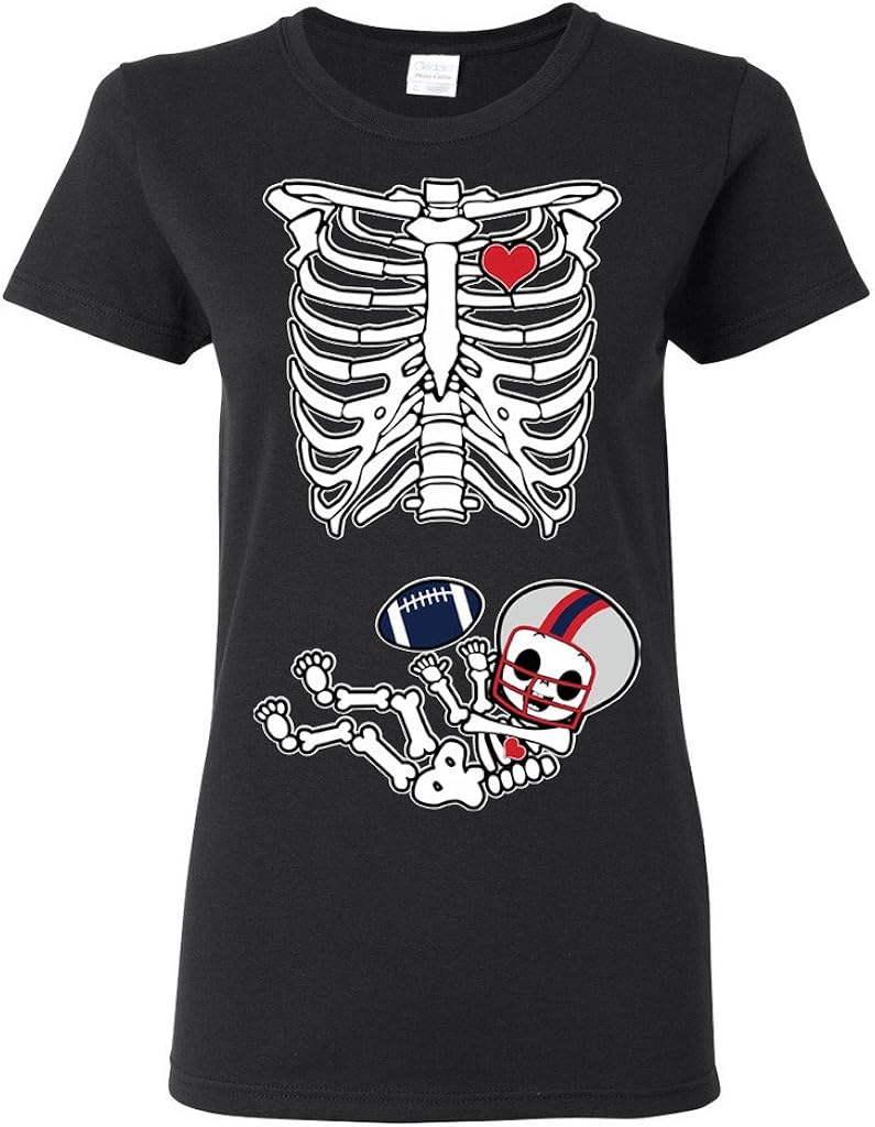 Amazon Com Baby Skeleton New England Football Ladies Not Maternity Dt T Shirt Tee Clothing