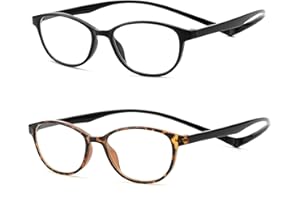 JM 2 Pack Magnetic Reading Glasses for Men Women, Hang Neck Blue Light Blocking Computer Readers Black & Tortoise +1.25