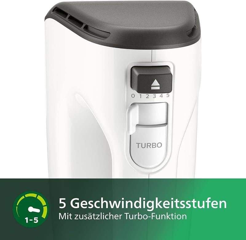 Handmixer 5000 Serie, 450W, 5 Geschwindigkeiten, Turbo, Weiß — Foto 5 von 6