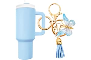 EIiovcnya Mini Tumbler Keychain Chapstick Holder, Stanley Cup Keychain Accessories, Women Handbags Backpacks Cute Key Ring