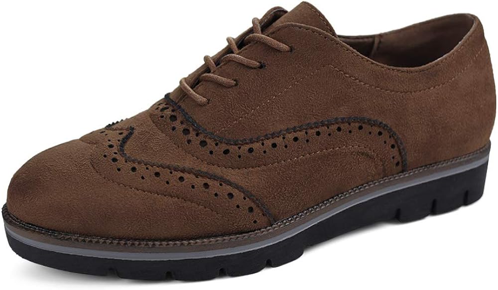  | JABASIC Women Lace Up Oxford Shoes Wingtip Brogue Walking Shoes | Oxfords