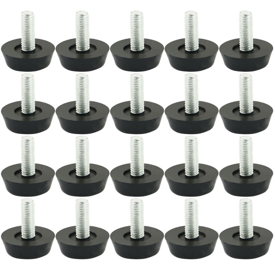 sourcing map Screw on Furniture Glide Leveling Foot Adjuster 22mmxM6x20mm 20 Pcs