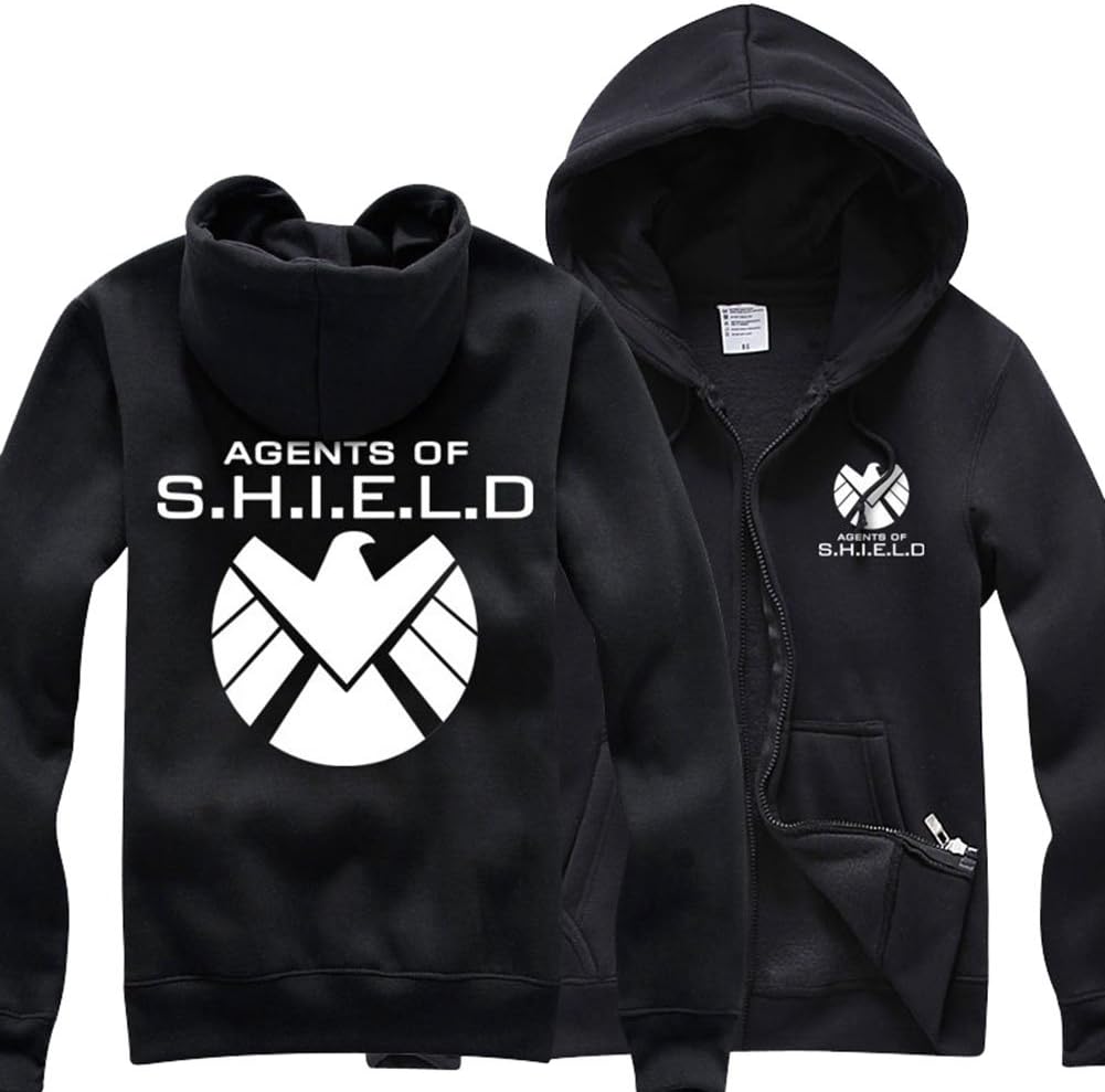 Sexyggs Mens Fashion Avengers Marvel Captain America Eco Fleece Full Zip Hoodie