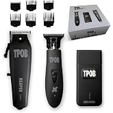 TPOB Slime 2 Barber Hair Clippers Trimmer Shaver Set for Men with Matte case and X Fade Blade (Black Pack)