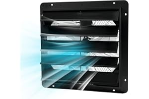 24 Inch Wall Mounted Shutter Exhaust Fan, 3500 CFM, 1500 RPM High Speed Low Noise, Aluminum Automatic Shutter Attic Fan for A