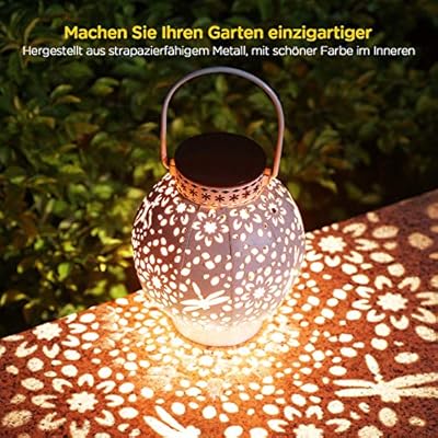 KOOPER LED Solar laterne für Außen, Vintage Metall Solarlampen für