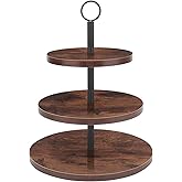 3 Tier Cupcake Stand, Large Tiered Serving Tray Cupcake Tower, Wood Veneer Serving Stand Display Dessert Cookie Candy Buffet Holder for Home Tea Party, Wedding, Farmhouse, Kitchen Decor-8"x10"x12"