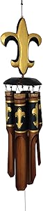 Cohasset Gifts 112 Cohasset Fleur De Lis Bamboo Wind Chime, Black & Gold