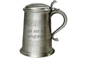 Wentworth Pewter - Medieval Antique Finish Pewter 1 Pint Tankard (with Engraving)