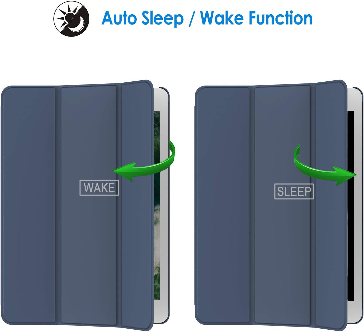 JETech Case for iPad Air 2 (Not for iPad Air 1st Edition), Smart Cover Auto Wake/Sleep (Navy), 9.7 pulgadas - Image 5