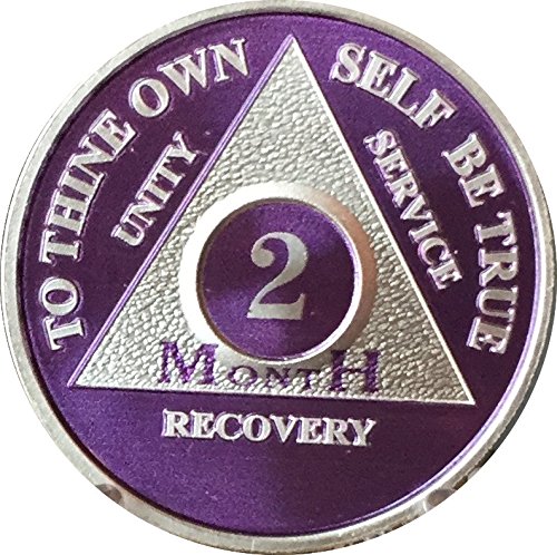 2 Month Purple Silver Plated AA Medallion 60 Day Chip