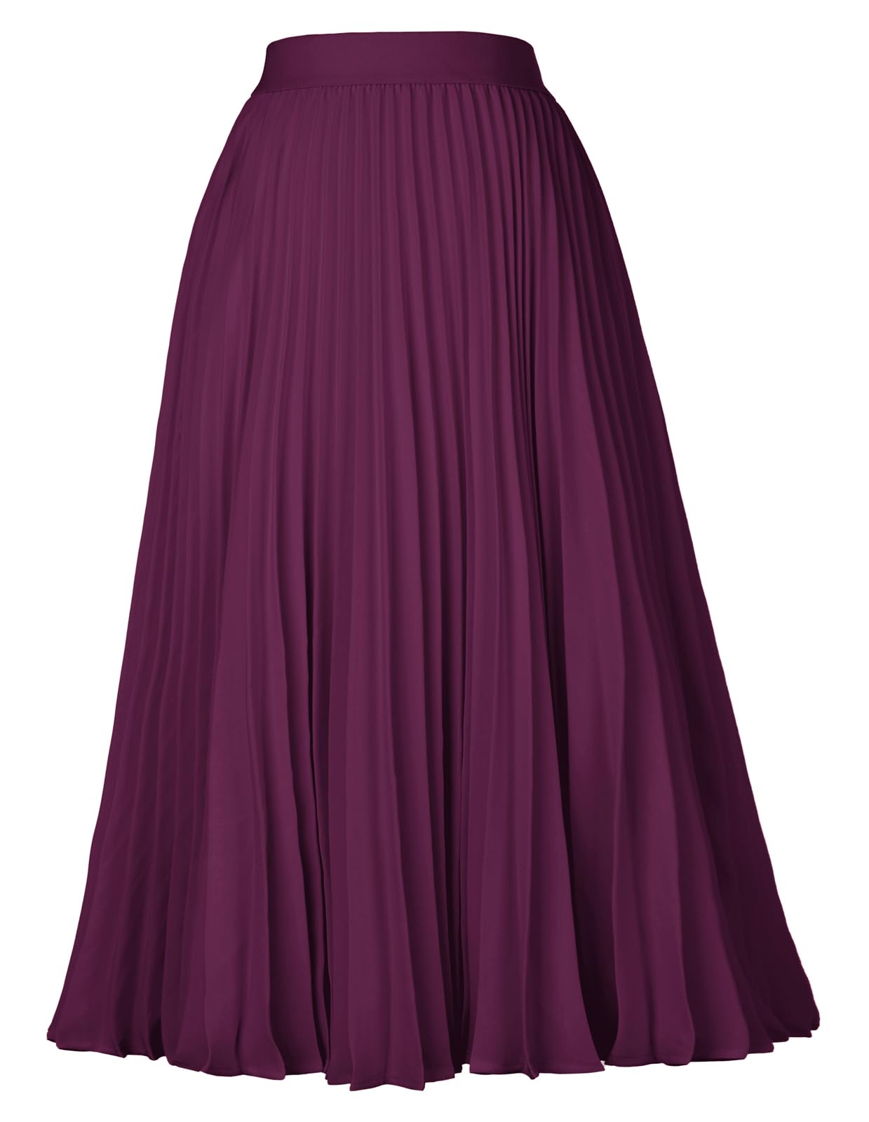 Photo 1 of GRACE KARIN Womens A-Line Chiffon Skirts Pleated Swing Skirt Deep Purple M