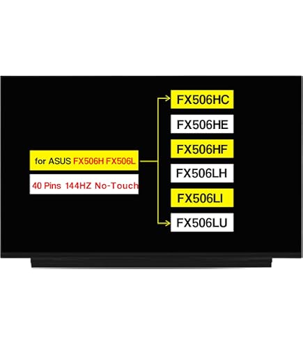 Écran LCD De Rechange 15,6" Visiodirect Pour ASUS F Series FX506HM - FHD 1920x1080 IPS, 300Hz, 300nit, 100% SRGB - Connecteur 40 Pins 21mm - 3