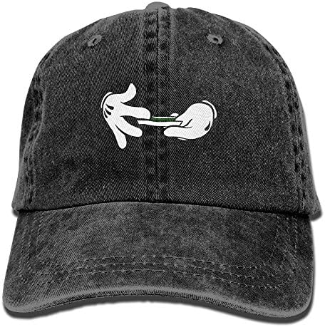 Cartoon Hands Rolling Joint Adjustable Cotton Cap Black