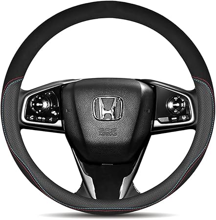 Amazon Kadoo ホンダ ステアリングカバー ハンドルカバー ホイールカバー N Box Cr V インスパイア ヴェゼル フリード ジェイド フィット シビック グレイス オデッセイ 全シリーズ対応 本革 内装品 高級 牛革 専車ロゴ スエード 本革 メッシュデザイン 38cm Mサイズ