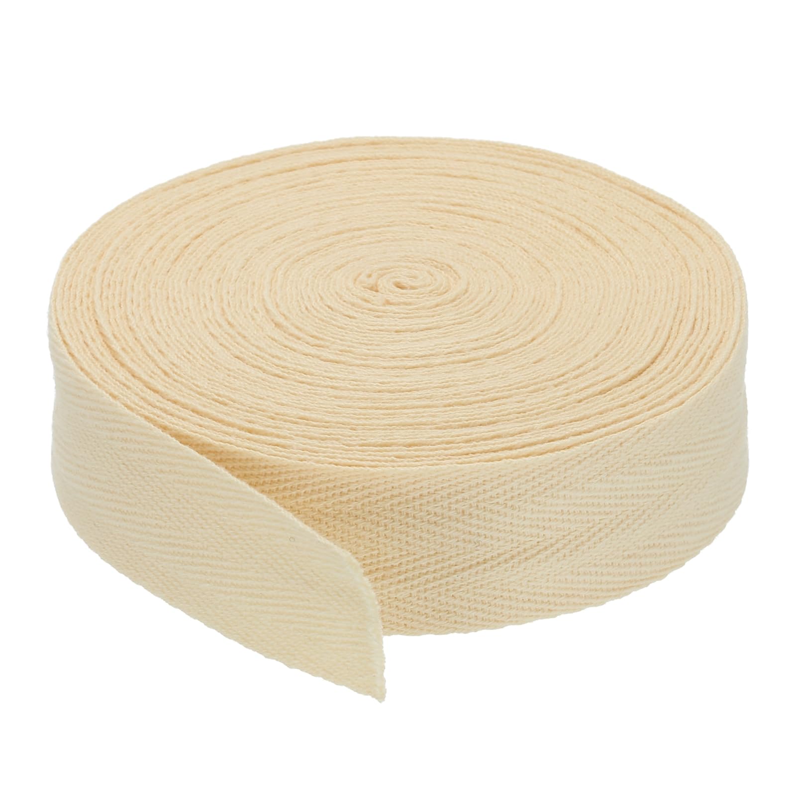PATIKIL 1.2"/3cm Cotton Twill Tape 10 Yards Cotton Ribbon Bias Binding Tape Herringbone Webbing Trim for Sewing Gift Wrapping Craft DIY Beige