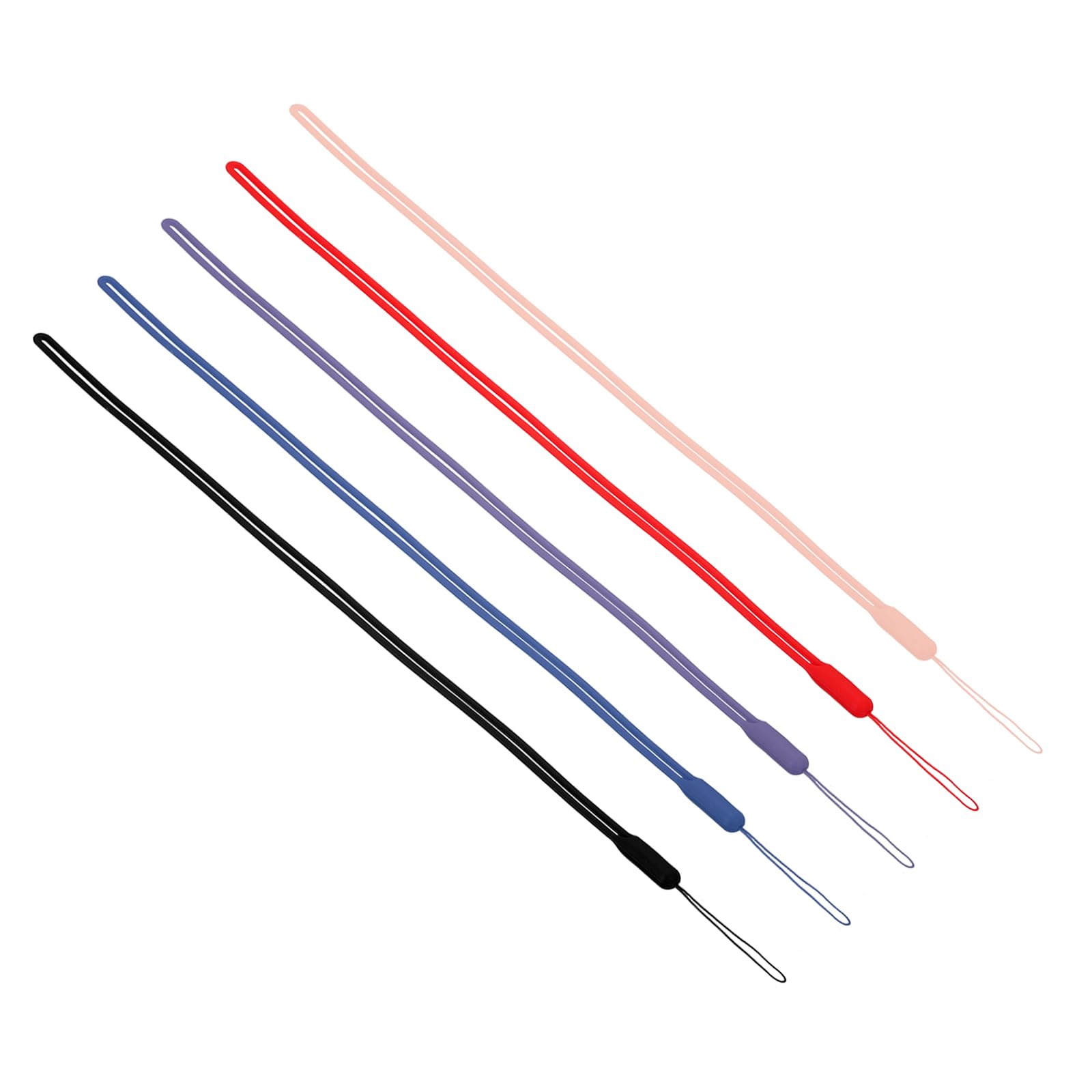 PATIKIL 43cm Wrist Strap Lanyards, 5 Pcs Silicone Long Soft Neck Lanyard Hand Wristlet String Badge Lanyard for Cellphone USB Key Chain Camera, 5 Colors