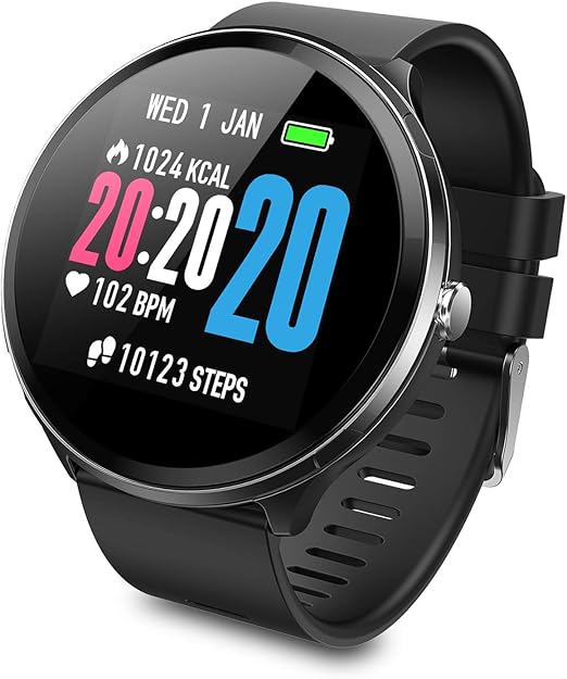 Amazon Co Jp Qimif 本日限定 30 ポイントoff スマートウォッチ フルタッチスクリーン タッチパネル式 スマートブレスレット 活動量計 電話着信通知 アプリ通知 天気予報 音楽制御 カメラ遠隔操作 左右スライド操作 リターンボタン付き Ip67防水 1 3インチ