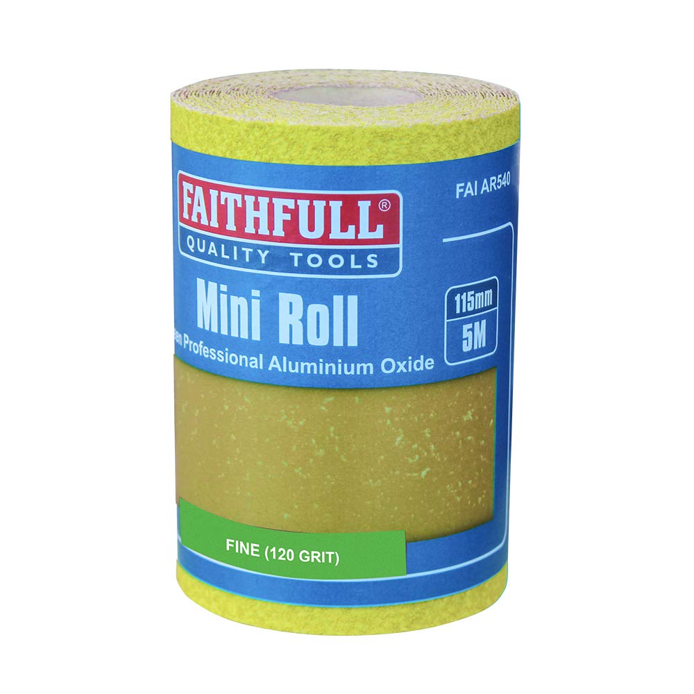 Faithfull AR5120Y 120G Grit Paper Roll - Yellow, 5m