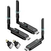 Wireless HDMI Transmitter and Receiver,1148FT/350m 4K Decode 1080P Output Plug&Play 2.4G/5.8G Portable HDMI Wireless for Streaming Video and Audio to Monitor from Laptop/PC/TV Box/Projector（1v2）