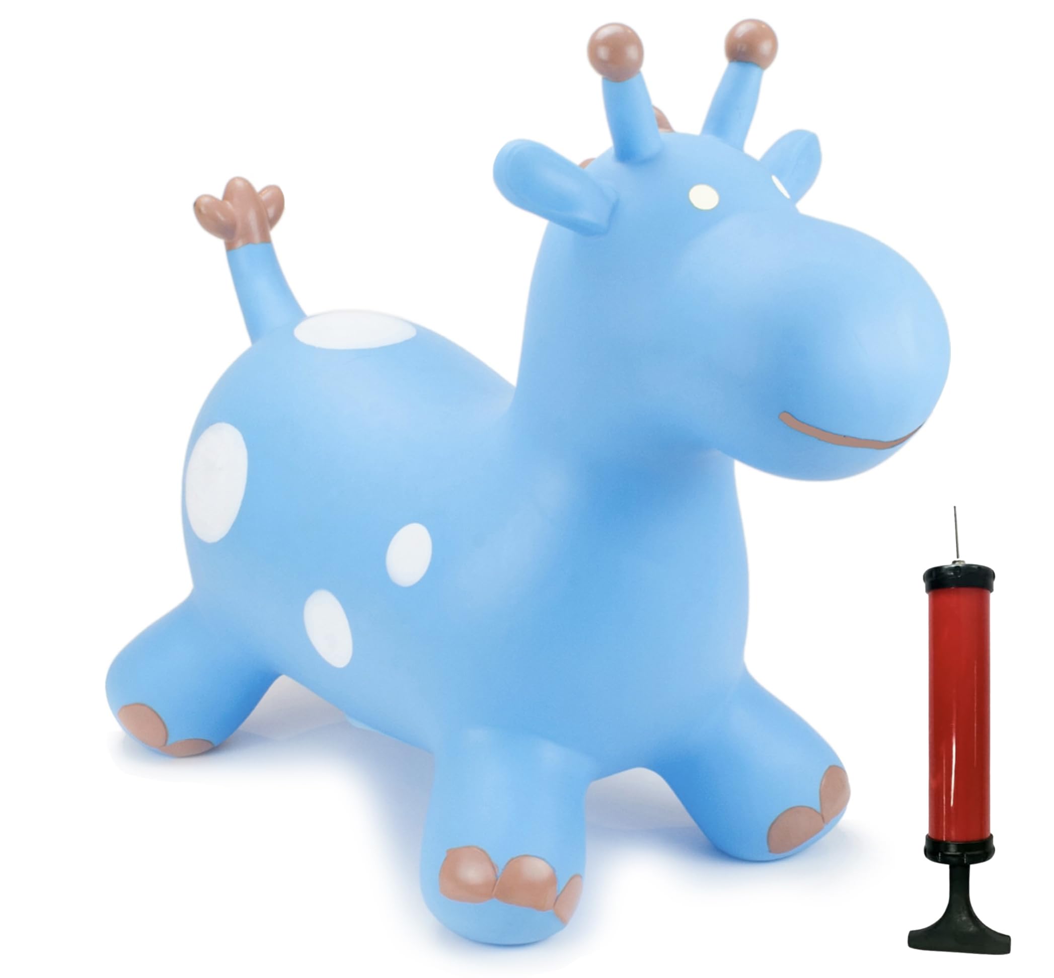 Happy Hopperz Animal Hopper for Kids 12 Months to 5 Years - Outdoor/Indoor Toys with One-Way Valve - Includes Pump - Popular Kids & Toddler Outdoor Toys - Fun Bouncy Hopper - Blue Giraffe โ image 1