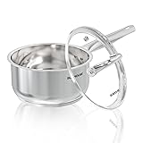 SUNHOUSE 1.5 Quart Sauce Pan, 18/10 Stainless Steel