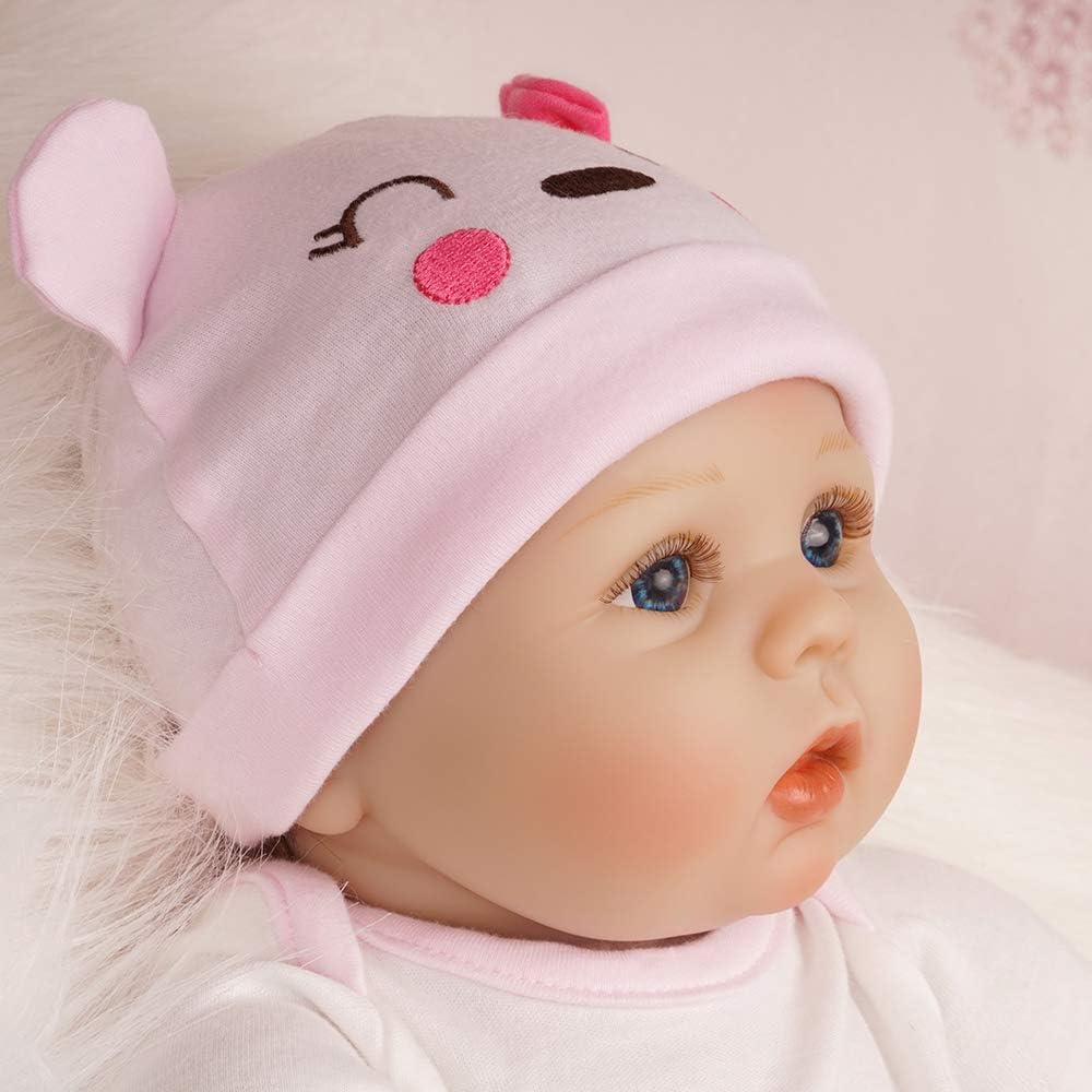 reborn baby dolls girl look real silicone pink outfit 22 inches