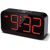 Acedeck Battery Operated Digital Clock: Cordless Small Alarm Clock for Bedroom Travel - Large Numbers 4 Dimmers for All Ages 