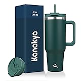 Konokyo 40 oz Tumbler with Handle and 2 Straws,2 in
