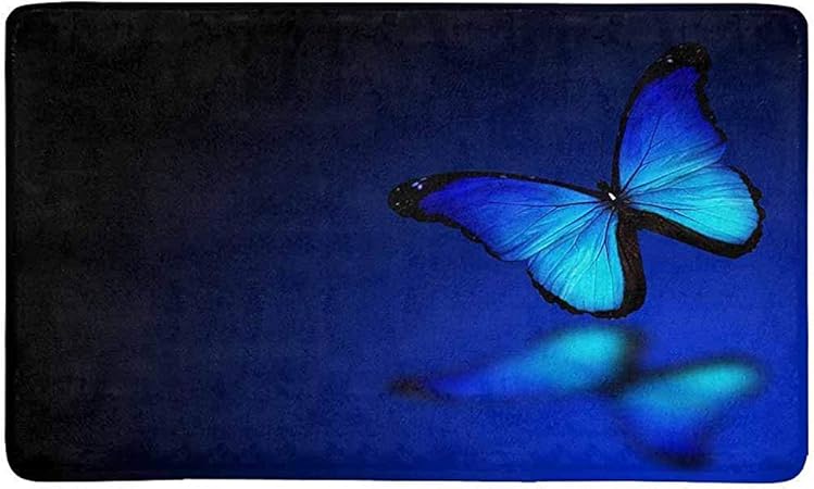 Qinzuisp Doormat Morpho Blue Butterfly Sobre Fondo Azul Oscuro Felpudo Antideslizante Respaldo De Goma Decoracion Para El Hogar Alfombra De Entrada Alfombra De Piso Alfombra Interior 50x80cm Amazon Es Hogar
