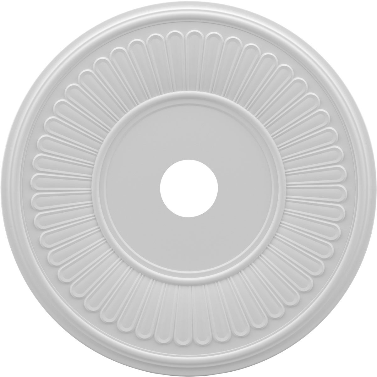 Photo 1 of Ekena Millwork CMP22BE Berkshire Thermoformed PVC Ceiling Medallion (Fits Canopies up to 10 1/8"), 22"OD x 3 1/2"ID x 1"P