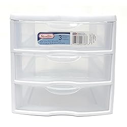 Sterilite 20738006 3 Drawer Clear Mini Unit