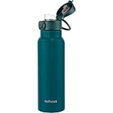 GOPPUS 25 oz Insulated Water Bottle with Direct-Drink Lid,Keep Cold 24H,Leak-Proof Stainless Steel Bottle Ideal for the Gym,T