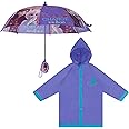 Disney Girls Kids Umbrella and Slicker, Frozen Elsa and Anna Little Girl Rain Wear Set, For Ages 4-7