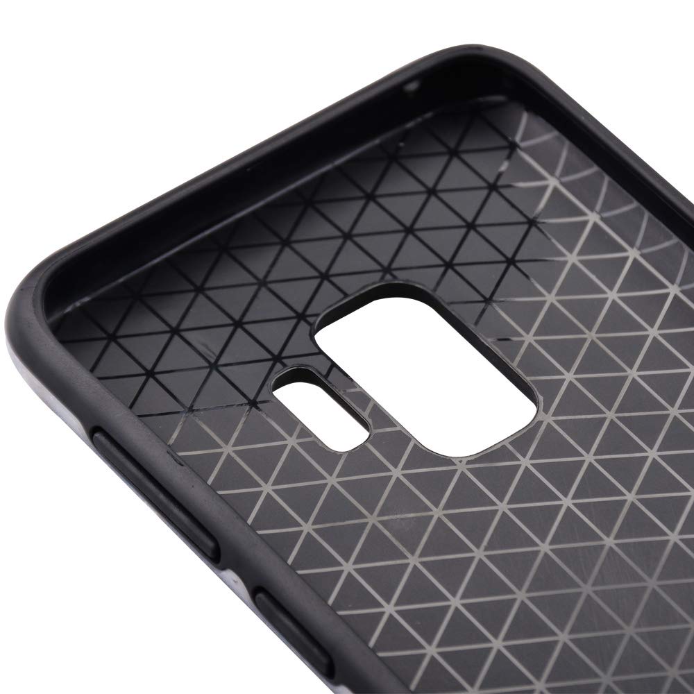 Galaxy S9 Case with Kickstand 5.8 inch (2018), Galaxy S9 Marble Case, Dual Layer Full-Body Protect Case Soft TPU & Hard Plastic Back Cover for Samsung Galaxy S9 - White