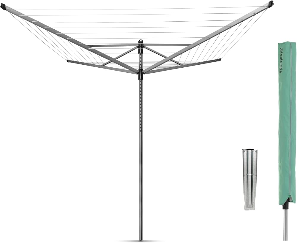 Brabantia Lift-O-Matic 50 m Rotary Clothes Line Adjustable Height UV Resistant