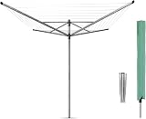 Brabantia Lift-O-Matic Rotary Clothes Line 60 m Adjustable Height Umbrella